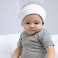 White-Heather Grey Melange - Side - Babybugz Baby Unisex Reversible Slouch Hat