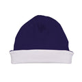 White-Nautical Navy - Front - Babybugz Baby Unisex Reversible Slouch Hat