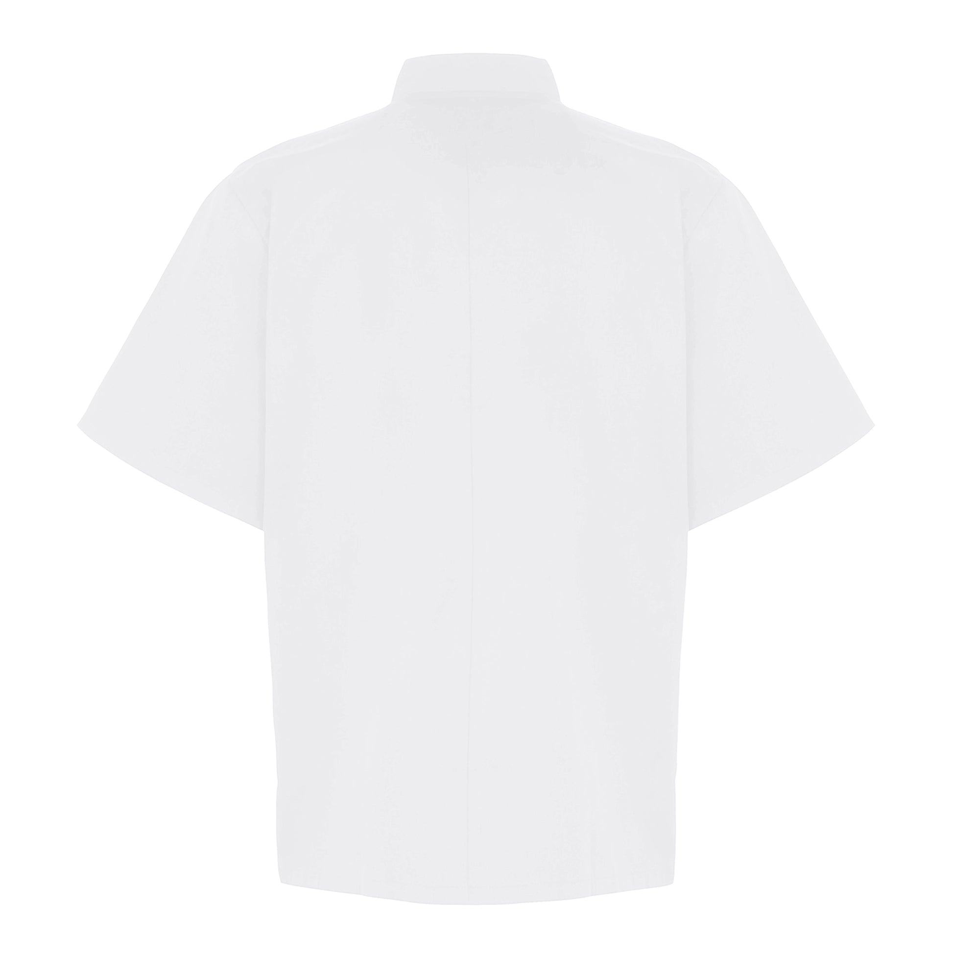 White - Back - Premier Unisex Adults Chefs Zip-Close Short Sleeve Jacket