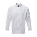 White - Front - Premier Unisex Adults Chefs Coolchecker Long Sleeve Jacket