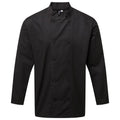 Black - Front - Premier Unisex Adults Chefs Coolchecker Long Sleeve Jacket