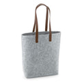 Grey Melange-Tan - Front - Bagbase Adults Unisex Premium Felt Tote