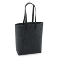 Charcoal Melange-Black - Front - Bagbase Adults Unisex Premium Felt Tote