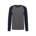 Grey Heather-Navy - Front - Kariban Mens Organic Two-Tone Sweatshirt