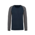 French Navy Heather-Grey Heather - Front - Kariban Mens Organic Two-Tone Sweatshirt