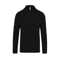 Black - Front - Kariban Mens Jersey Knit Long Sleeve Polo Shirt