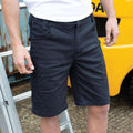 Navy - Back - Result Mens Work-Guard Super Stretch Slim Chino Shorts