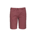 Washed Marsala - Front - Kariban Womens-Ladies Washed Effect Bermuda Shorts