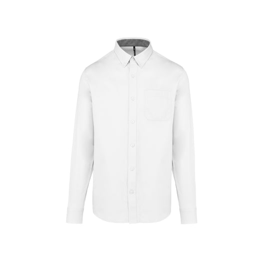 White - Front - Kariban Mens Nevada Shirt