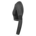 Light Grey-Black - Side - Tombo Womens-Ladies Seamless Panelled Long Sleeve Crop Top