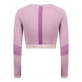 Light Pink-Purple - Back - Tombo Womens-Ladies Seamless Panelled Long Sleeve Crop Top