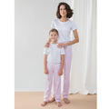 White-Pink-White Stripe - Back - Towel City Childrens-Kids Long Pyjamas