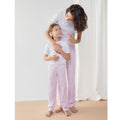 White-Pink-White Stripe - Side - Towel City Childrens-Kids Long Pyjamas