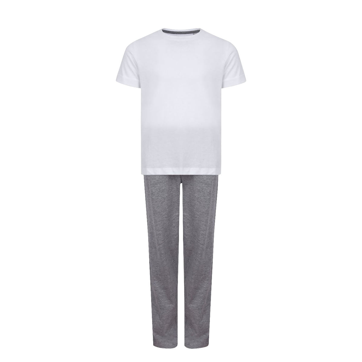 White-Heather Grey - Front - Towel City Childrens-Kids Long Pyjamas