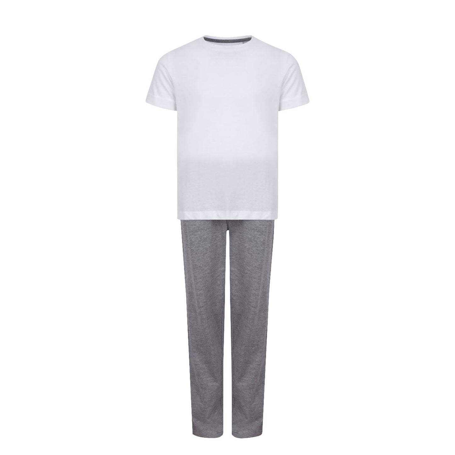 White-Heather Grey - Front - Towel City Childrens-Kids Long Pyjamas
