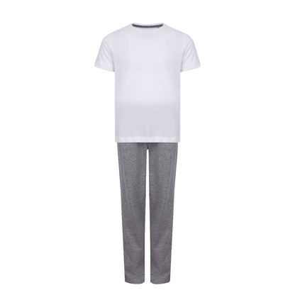 White-Heather Grey - Front - Towel City Childrens-Kids Long Pyjamas