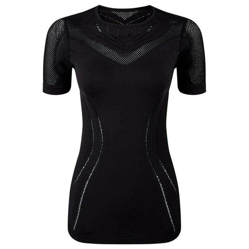 Black - Front - TriDri Womens-Ladies TriDri 3D Fit Seamless Sports Top