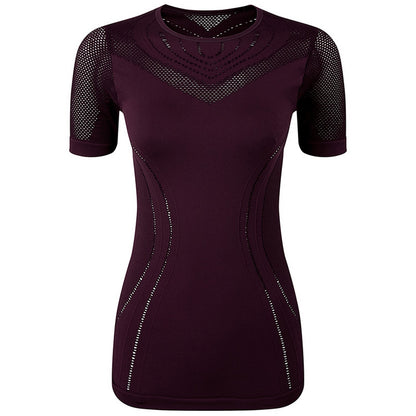 Mulberry - Front - TriDri Womens-Ladies TriDri 3D Fit Seamless Sports Top