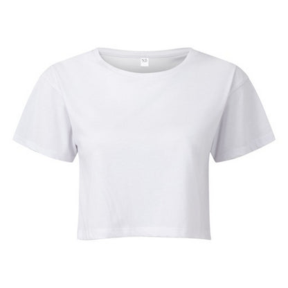 White - Front - TriDri Womens-Ladies TriDri Crop Top