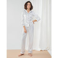 White - Back - Towel City Womens-Ladies Satin Long Pyjamas