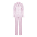 Light Pink - Front - Towel City Womens-Ladies Satin Long Pyjamas