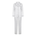 White - Front - Towel City Womens-Ladies Satin Long Pyjamas