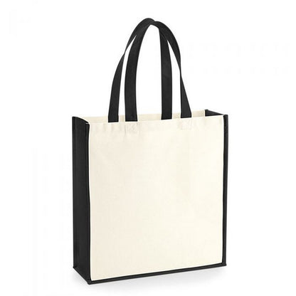 Natural-Black - Front - Westford Mill Gallery Canvas Tote