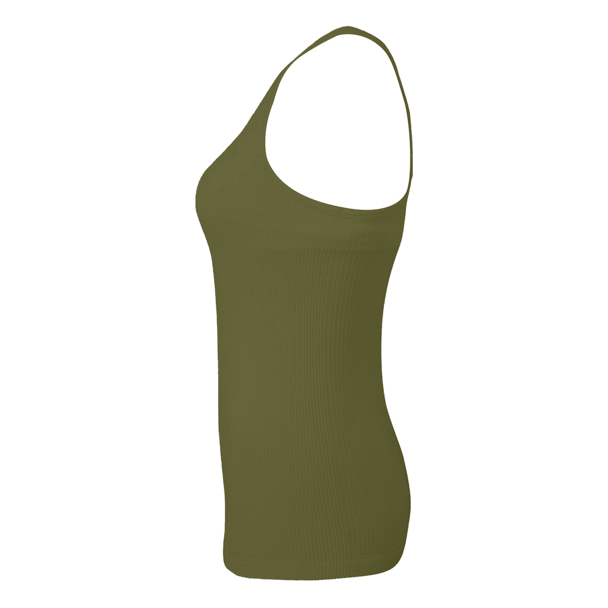 Olive - Side - TriDri Womens-Ladies Seamless 3D Fit Sculpt Vest