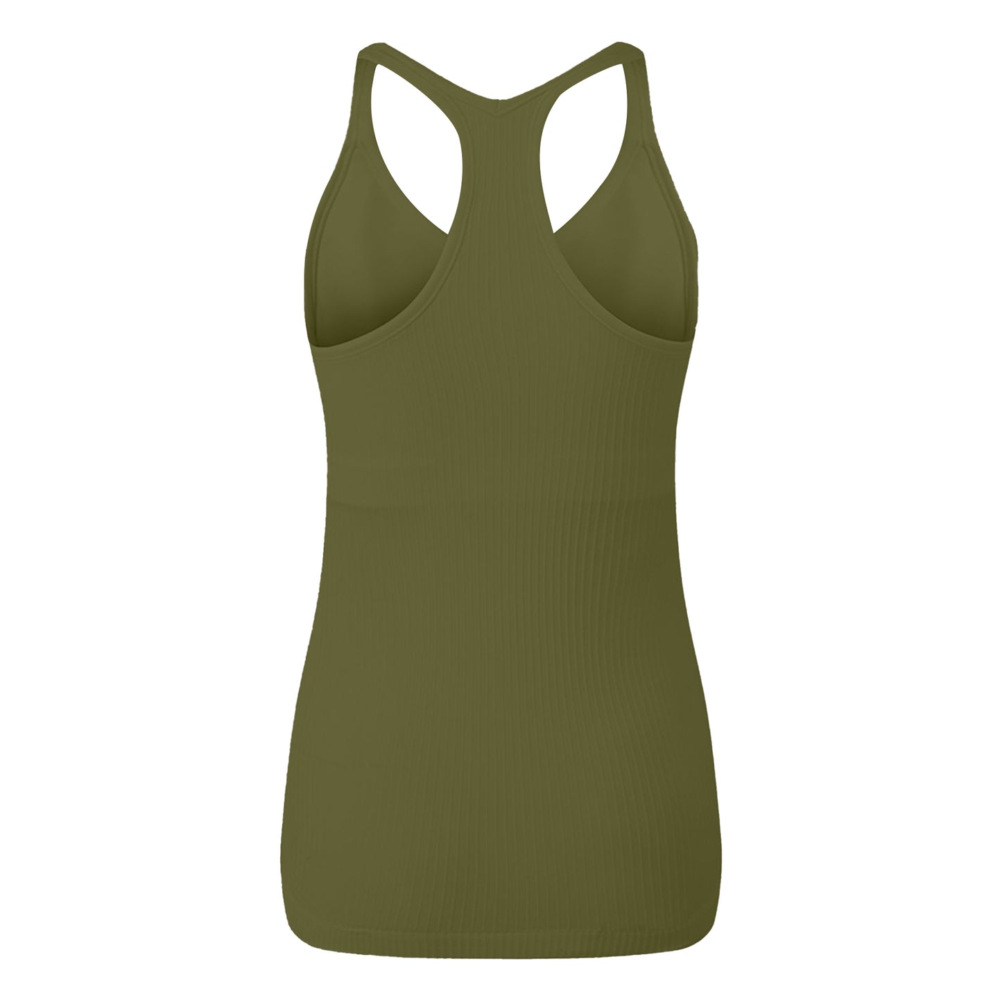 Olive - Back - TriDri Womens-Ladies Seamless 3D Fit Sculpt Vest