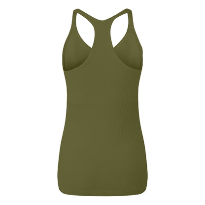 Olive - Back - TriDri Womens-Ladies Seamless 3D Fit Sculpt Vest