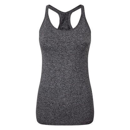 Black Melange - Front - TriDri Womens-Ladies Seamless 3D Fit Sculpt Vest