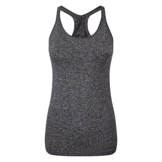 Black Melange - Front - TriDri Womens-Ladies Seamless 3D Fit Sculpt Vest