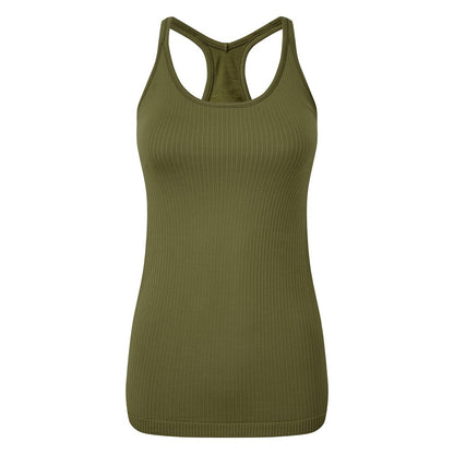 Olive - Front - TriDri Womens-Ladies Seamless 3D Fit Sculpt Vest