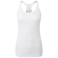 White - Front - TriDri Womens-Ladies Seamless 3D Fit Sculpt Vest