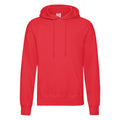 Red - Front - Fruit Of The Loom Unisex Adults Classic Hooded Sweatshirt