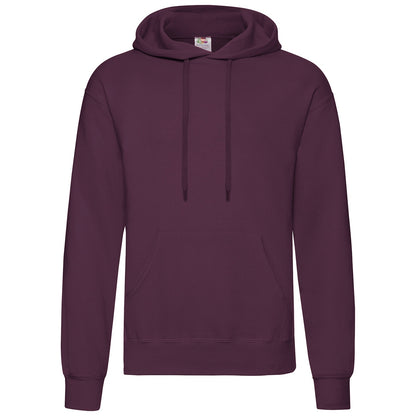 Burgundy - Front - Fruit Of The Loom Unisex Adults Classic Hooded Sweatshirt