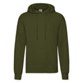 Classic Olive - Front - Fruit Of The Loom Unisex Adults Classic Hooded Sweatshirt