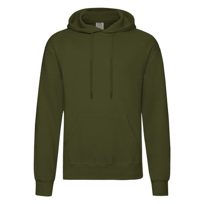 Classic Olive - Front - Fruit Of The Loom Unisex Adults Classic Hooded Sweatshirt