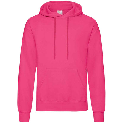 Fuchsia - Front - Fruit Of The Loom Unisex Adults Classic Hooded Sweatshirt