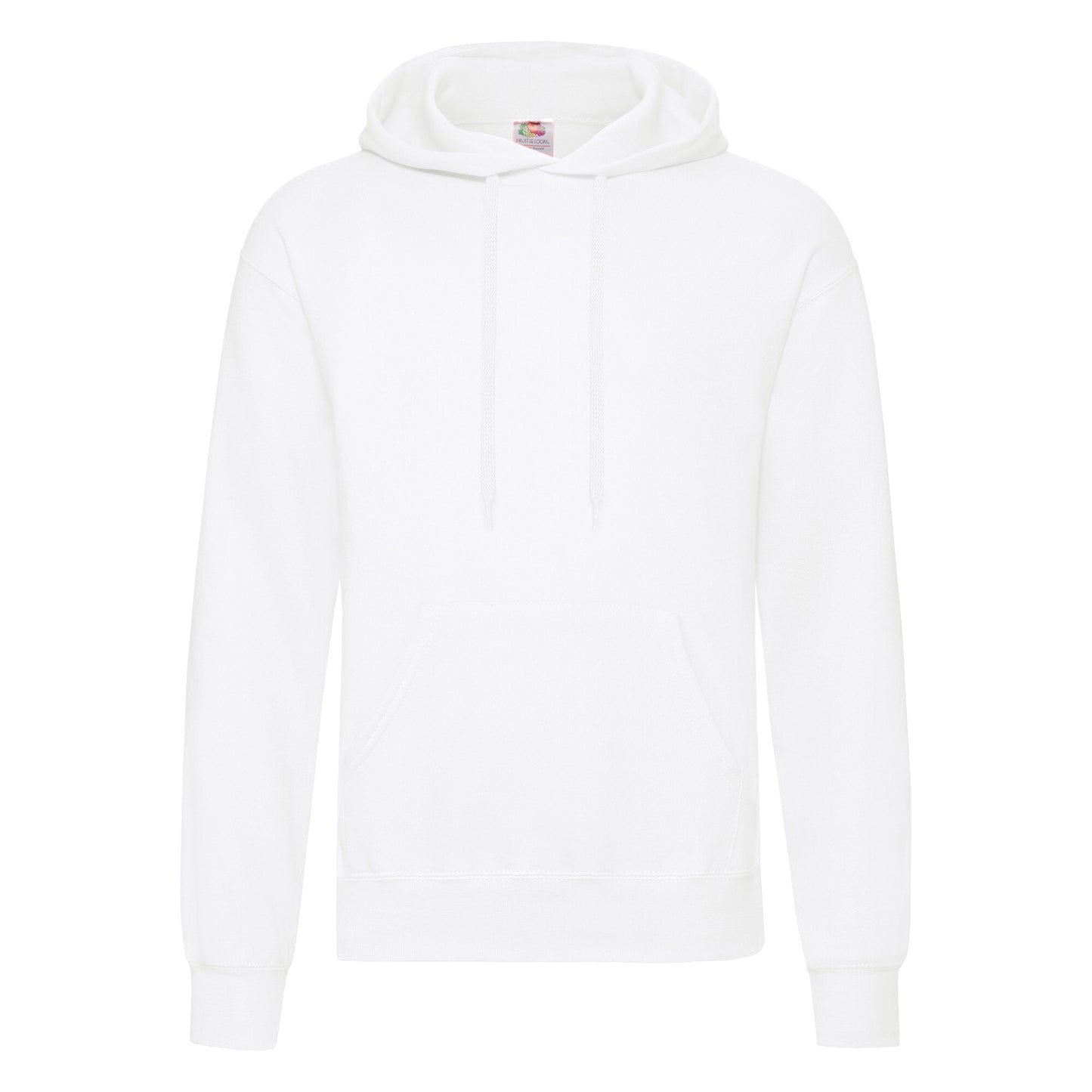 White - Front - Fruit Of The Loom Unisex Adults Classic Hooded Sweatshirt
