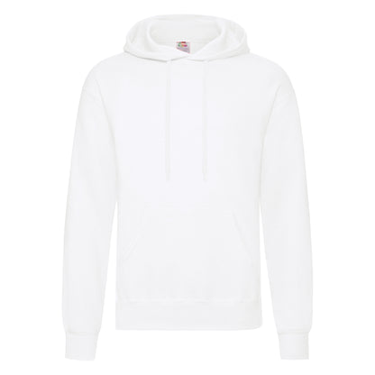 White - Front - Fruit Of The Loom Unisex Adults Classic Hooded Sweatshirt