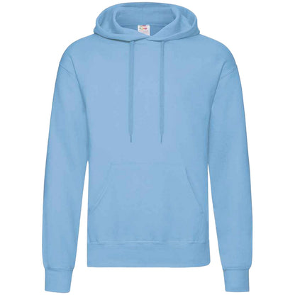 Sky Blue - Front - Fruit Of The Loom Unisex Adults Classic Hooded Sweatshirt