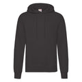 Black - Front - Fruit Of The Loom Unisex Adults Classic Hooded Sweatshirt