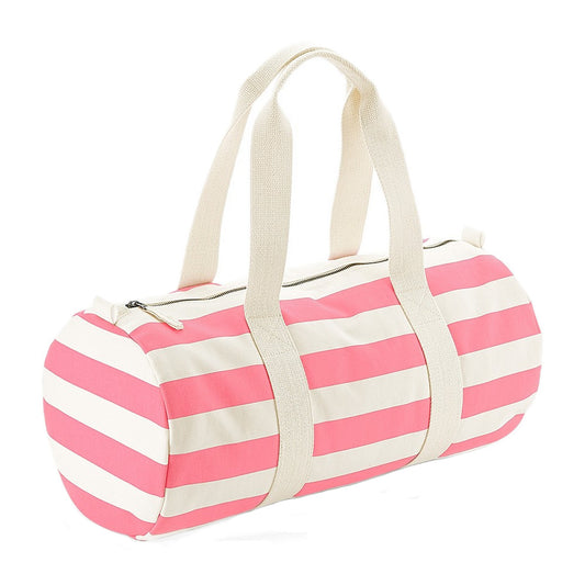 Natural-Pink - Front - Westford Mill Nautical Barrel Bag