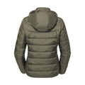 Dark Olive - Back - Russell Adults Unisex Hooded Nano Jacket
