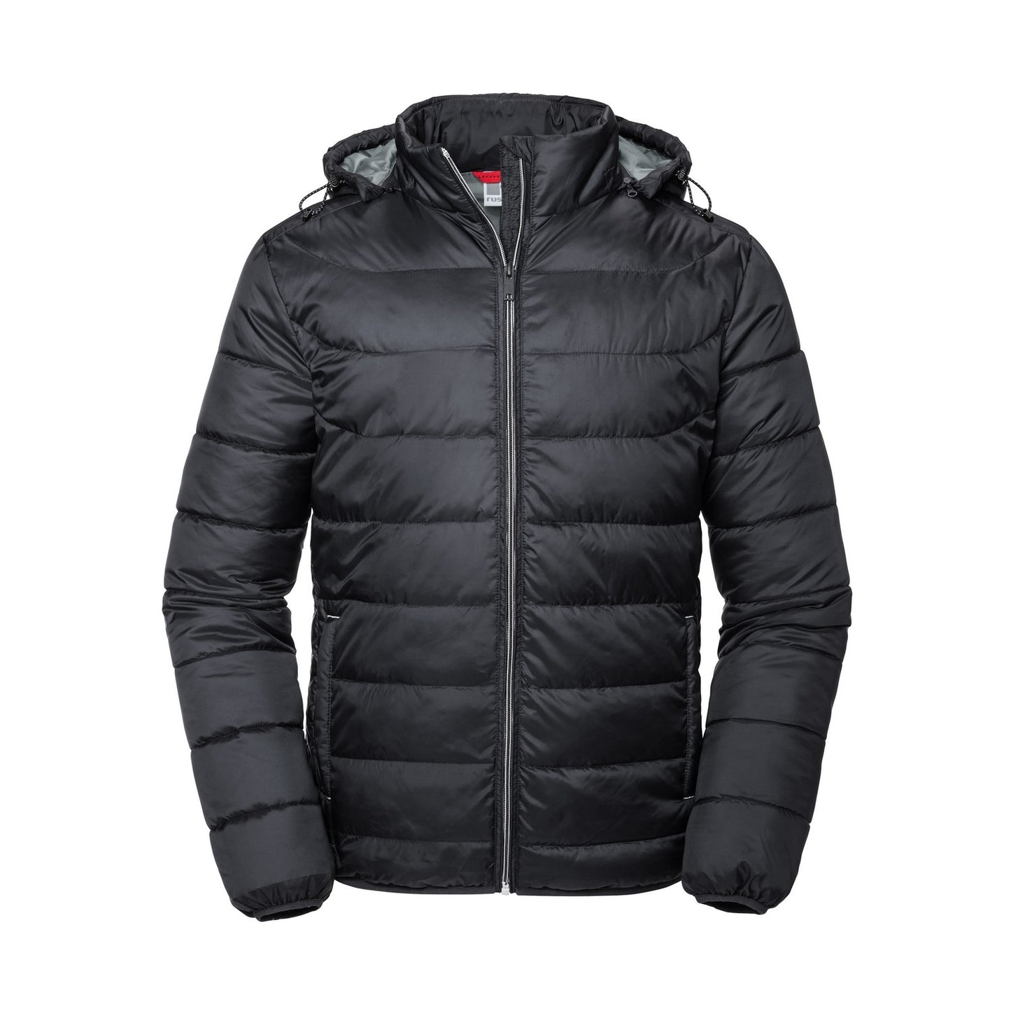 Black - Front - Russell Adults Unisex Hooded Nano Jacket