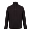 Black - Front - Henbury Unisex Adults Quarter Zip Microfleece Jacket