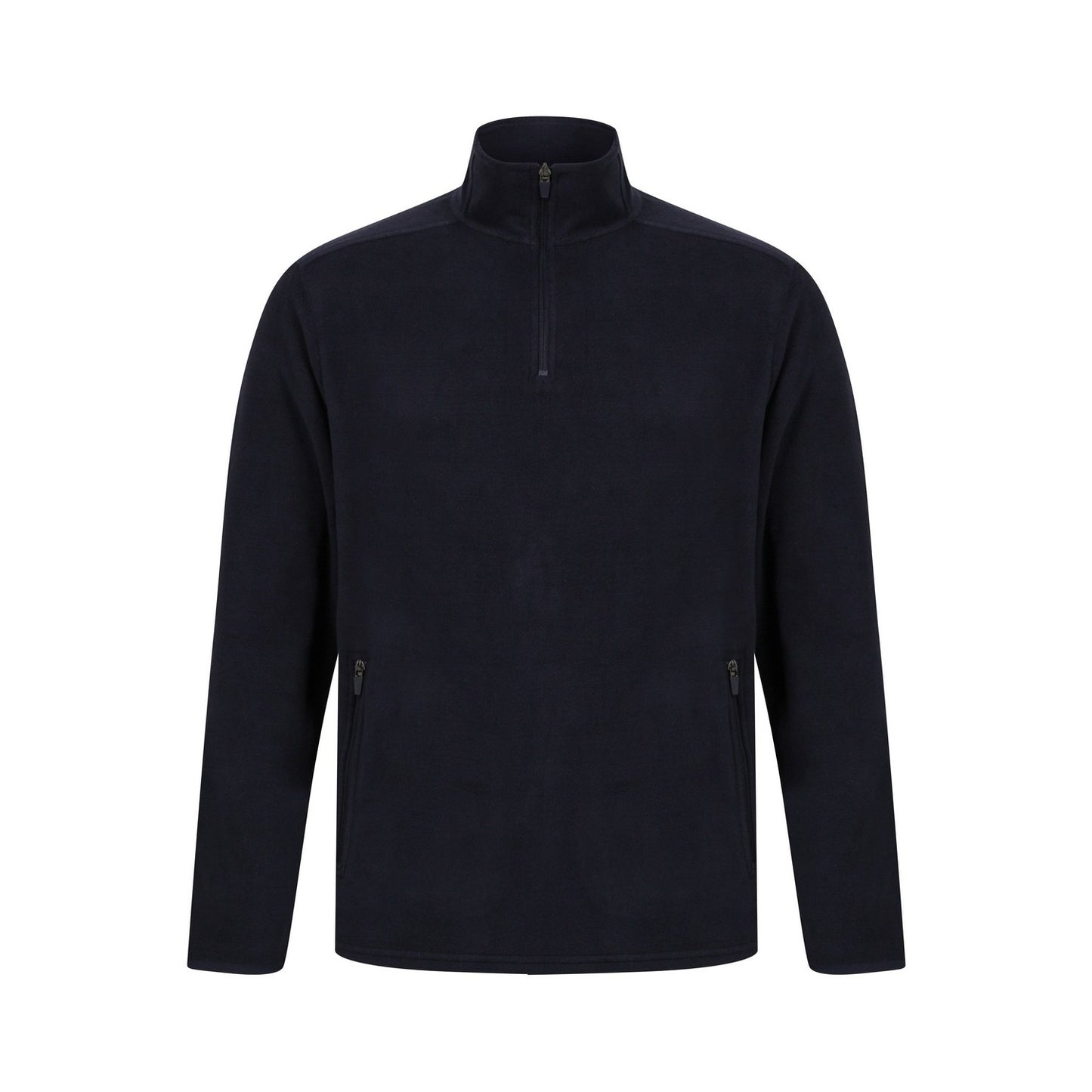 Navy - Front - Henbury Unisex Adults Quarter Zip Microfleece Jacket