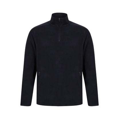Navy - Front - Henbury Unisex Adults Quarter Zip Microfleece Jacket