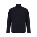 Navy - Front - Henbury Unisex Adults Quarter Zip Microfleece Jacket